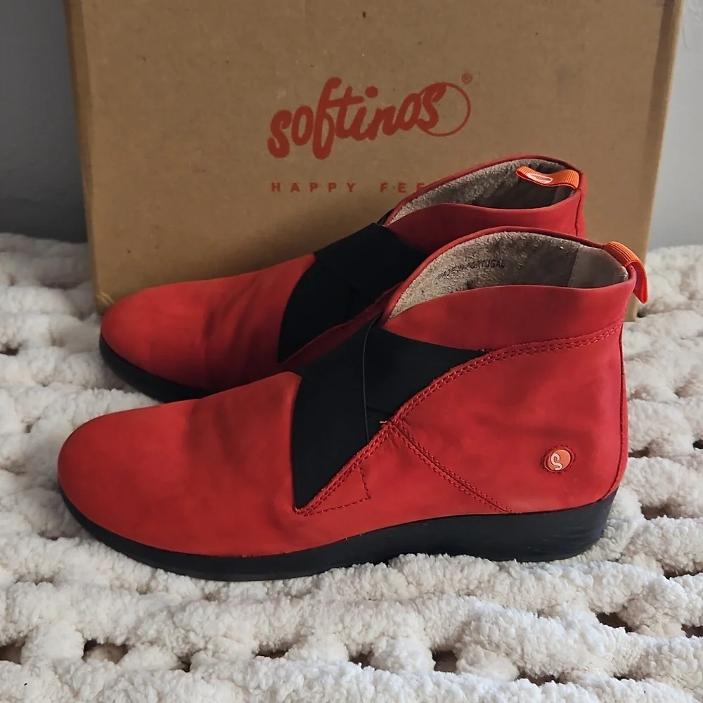 Softinos By Fly London Nubuck Leather Slip On Bootie